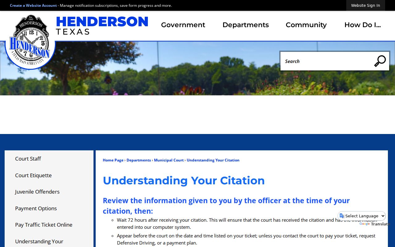 Henderson court docket appearance plea and failure to appear guidance