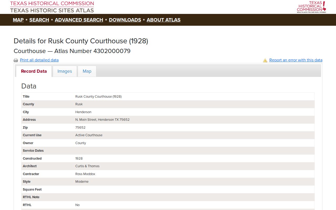 Historic Rusk County court docket courthouse